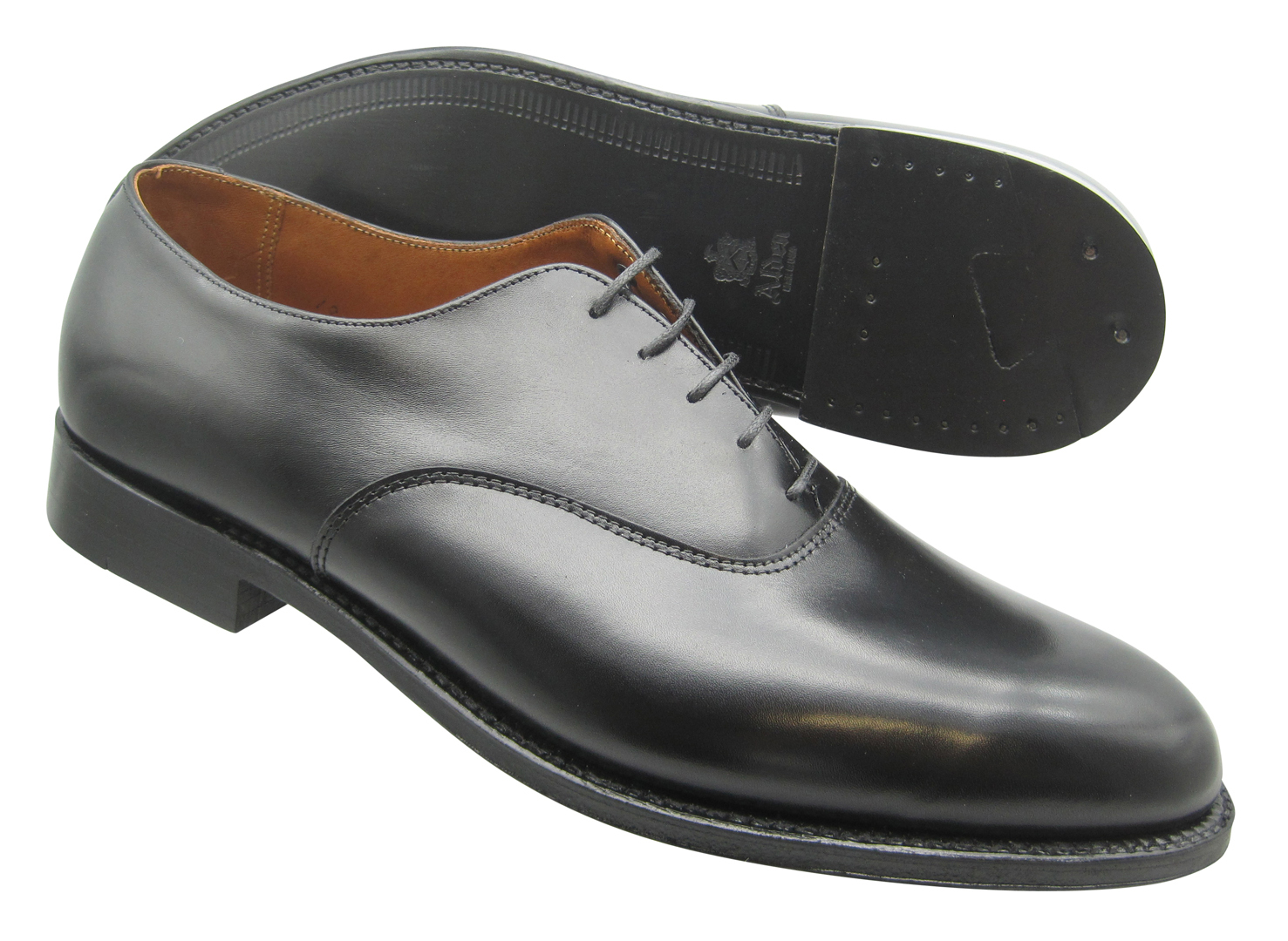 Alden Plain Toe Bal Black Calfskin #932 - Sherman Brothers Inc