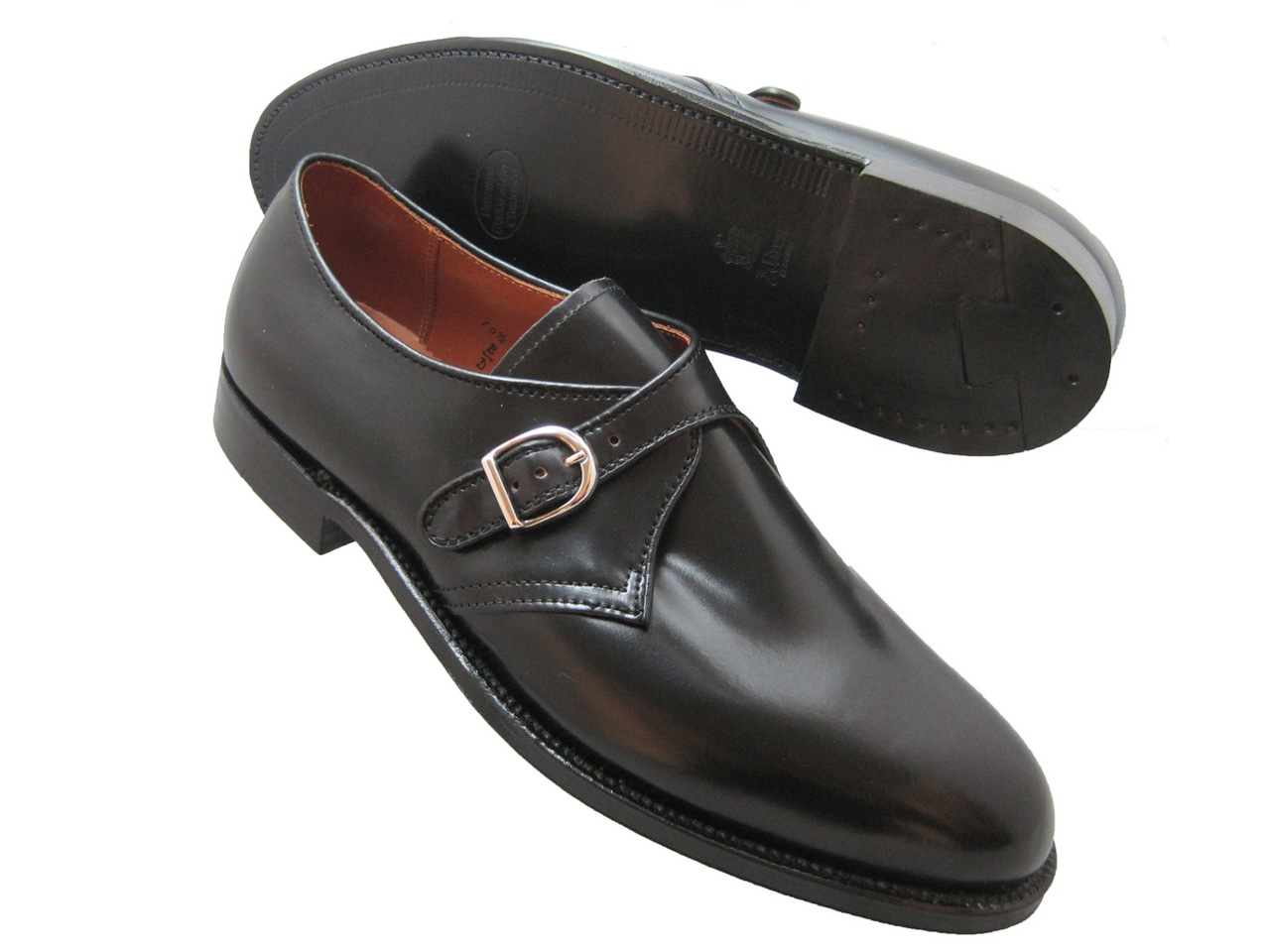 Alden Genuine Black Shell Cordovan Monk Strap Slip On #1655