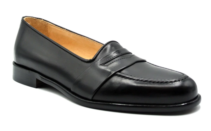 Zelli Savannah Italian Calfskin Penny Loafer Black - Sherman