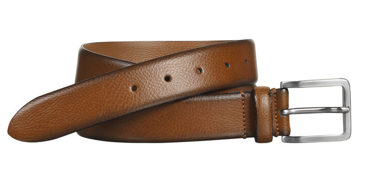 Johnston & Murphy Feathered Edge Dress Italian Belt Tan