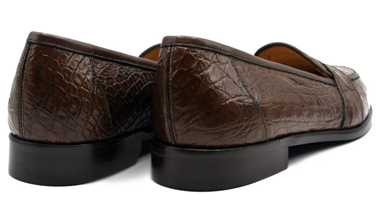 Zelli Tuscany Crocodile Penny Loafer Cognac - Sherman Brothers Inc