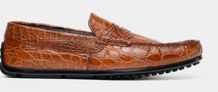 Zelli Monza Crocodile Driver Cognac - Sherman Brothers Inc display picture 2