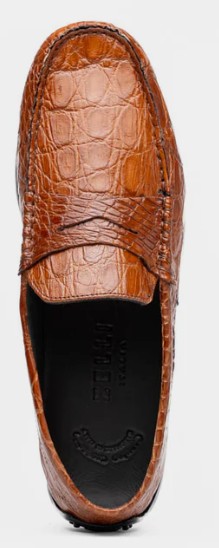 Zelli Monza Crocodile Driver Cognac - Sherman Brothers Inc