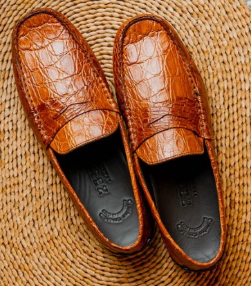 Zelli Monza Crocodile Driver Cognac - Sherman Brothers Inc