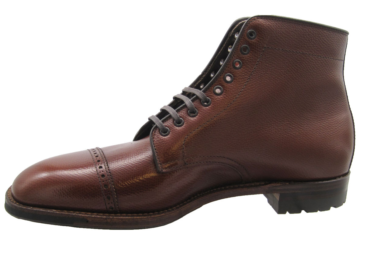 Alden Custom Style Cap Toe Boot with Commando Sole in Alpine Grain