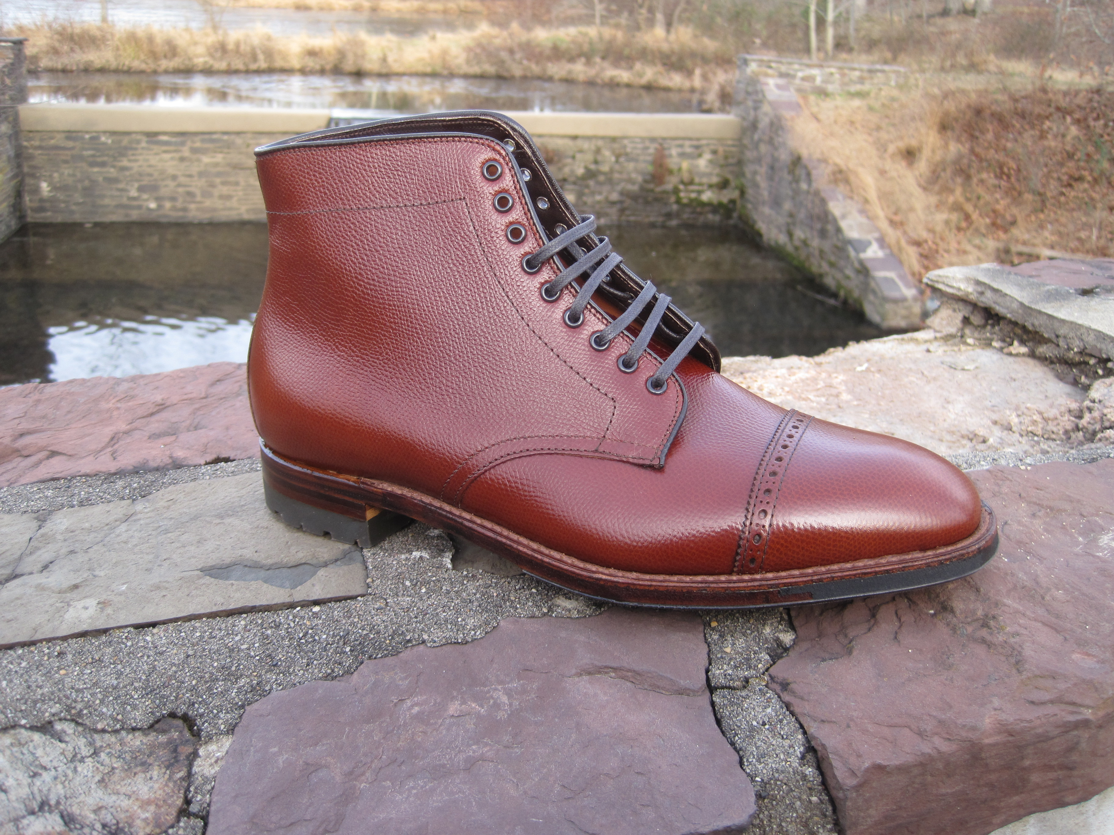 Alden Custom Style Cap Toe Boot with Commando Sole in Alpine Grain