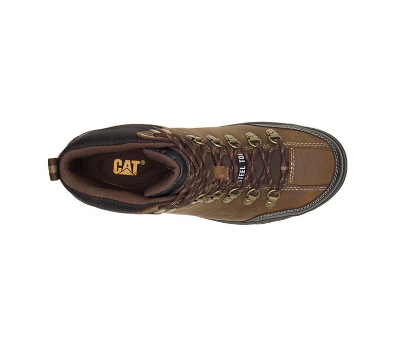 Cat Footwear Men\'s Threshold Waterproof Work Boots Real Brown Size 11.5 Threshold Waterproof Steel Toe Work Boots - MJ Footwear main image 4