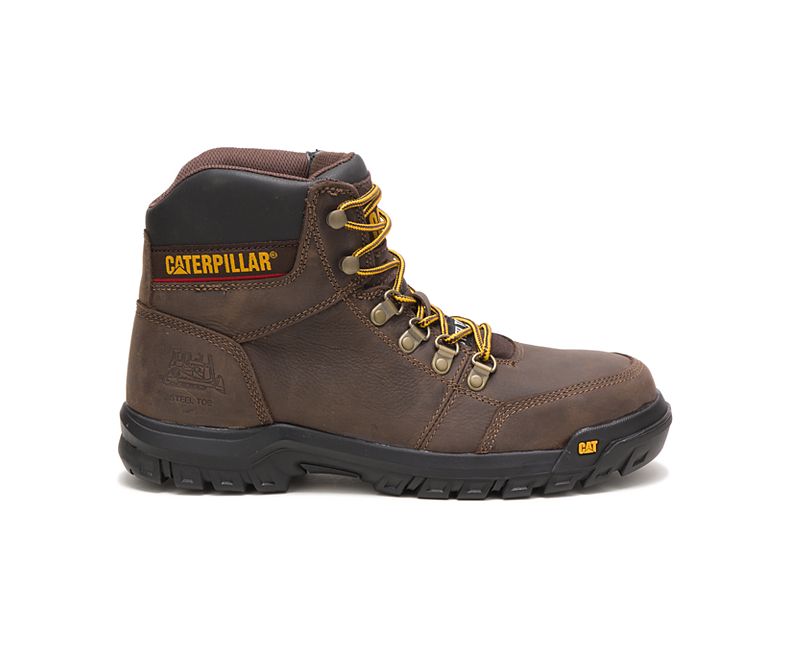 CAT Footwear Men's Outline Steel Toe Work Boot Seal Brown