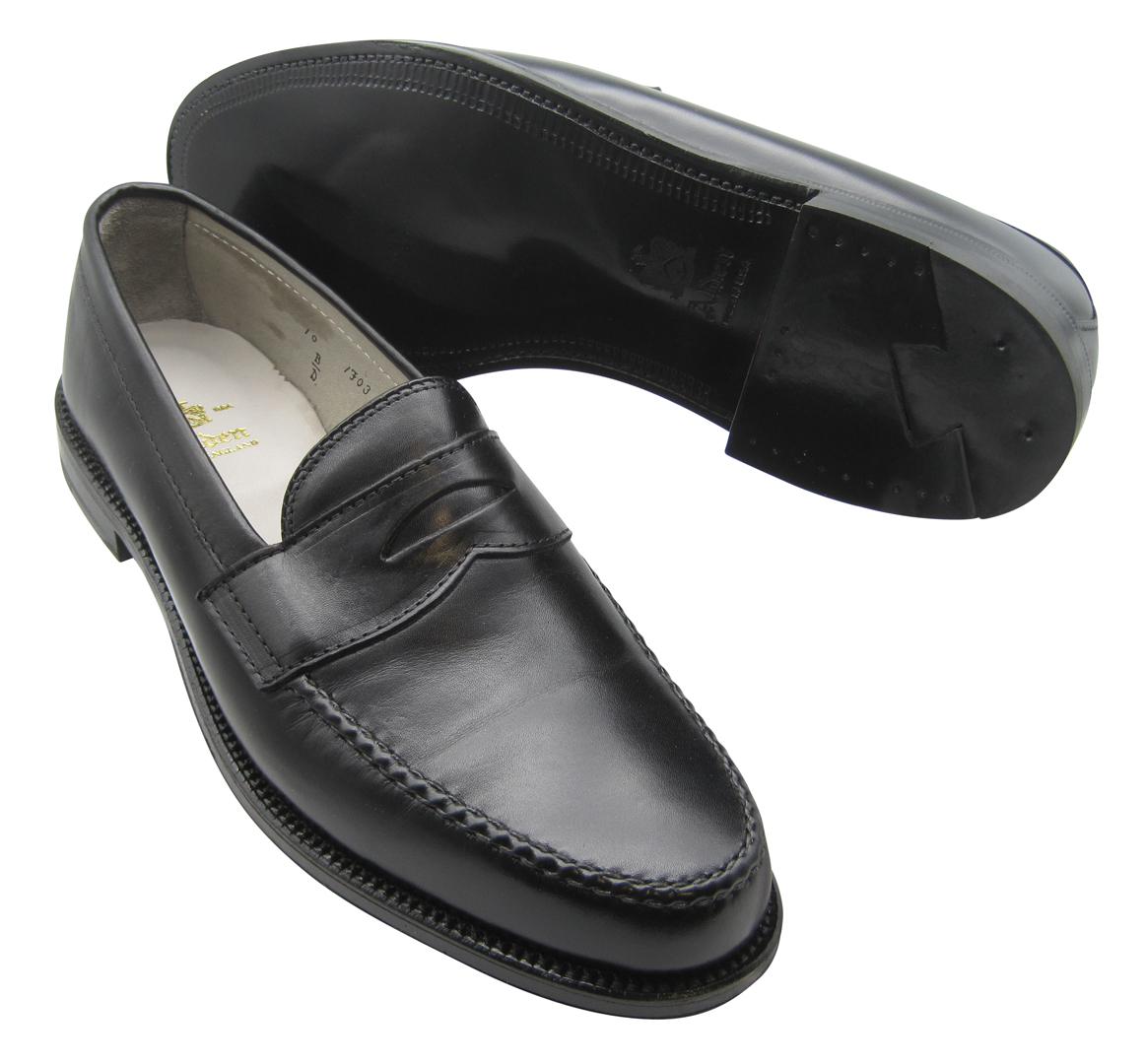 Alden Long Vamp Handsewn Black Calfskin - Sherman Brothers Inc