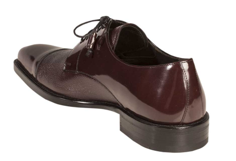 Mezlan Soka Calfskin/Deerskin Burgundy - Sherman Brothers Inc display picture 3