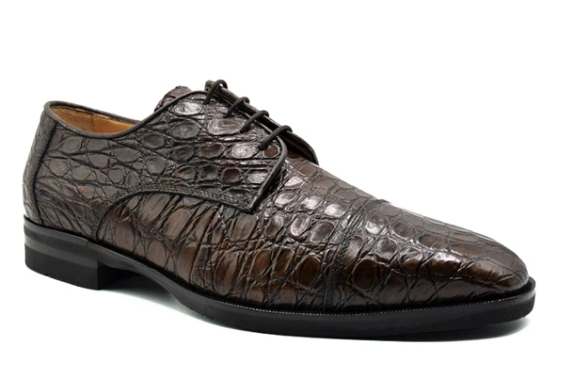 Zelli Andrea Crocodile Lace Up Cognac - Sherman Brothers Inc