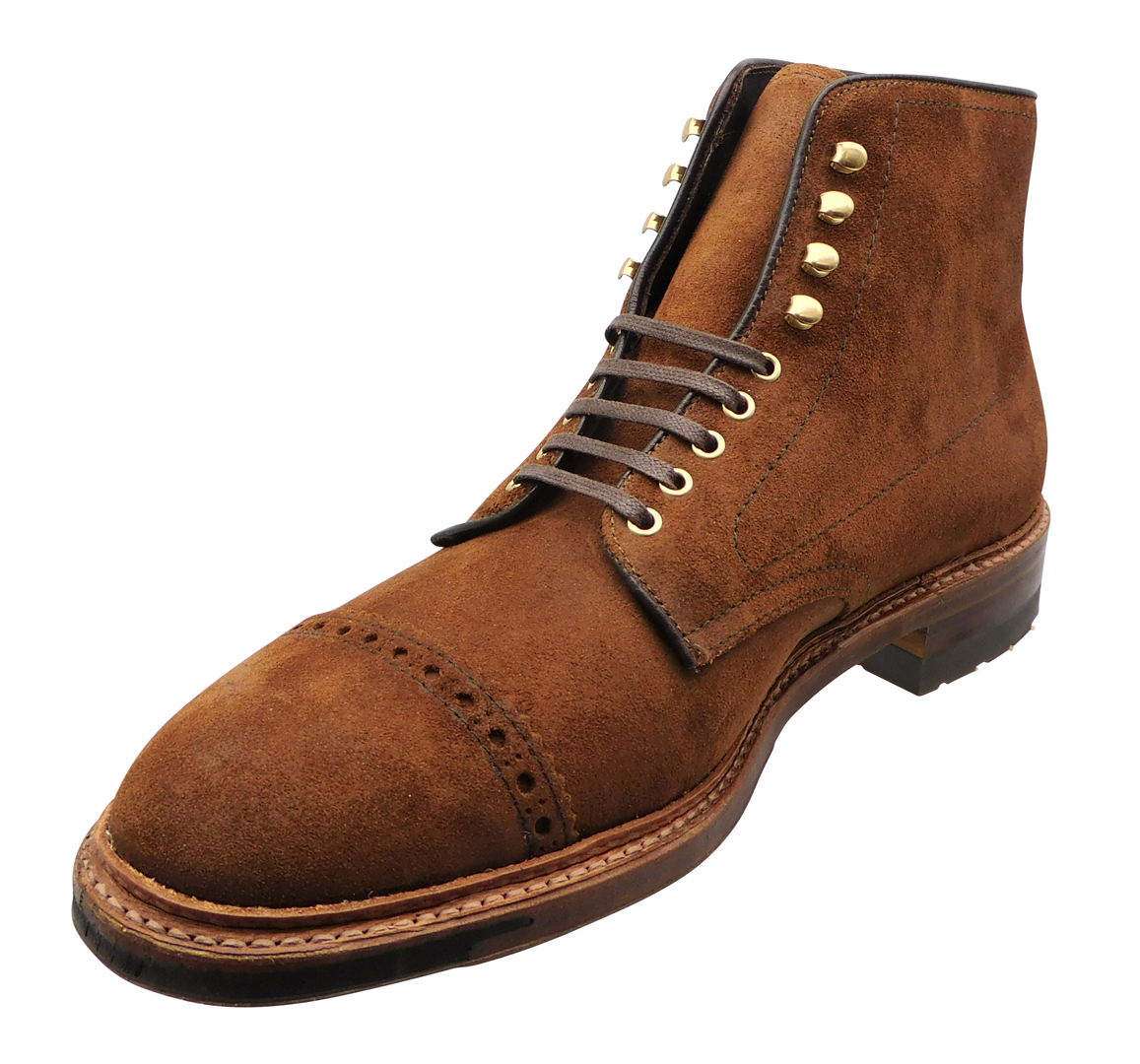 Alden Wayne Cap Toe Boot Reverse Tobacco Chamois Commando