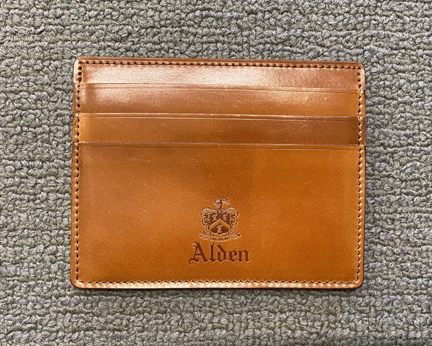 Alden Handmade Card Case in Genuine Horween Whiskey Shell Cordovan