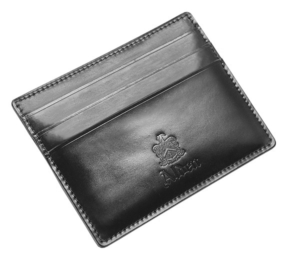 Alden Handmade Card Case in Genuine Horween Black Shell Cordovan
