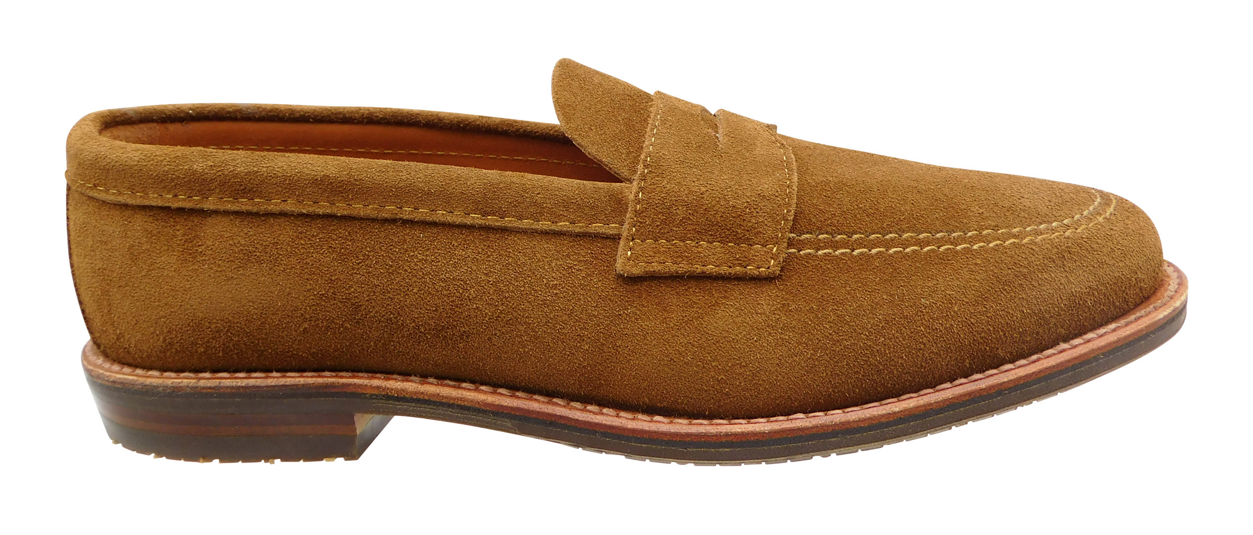 Alden Snuff Suede Unlined Penny Loafer - Leisure II Rubber Sole - Style  #6221L