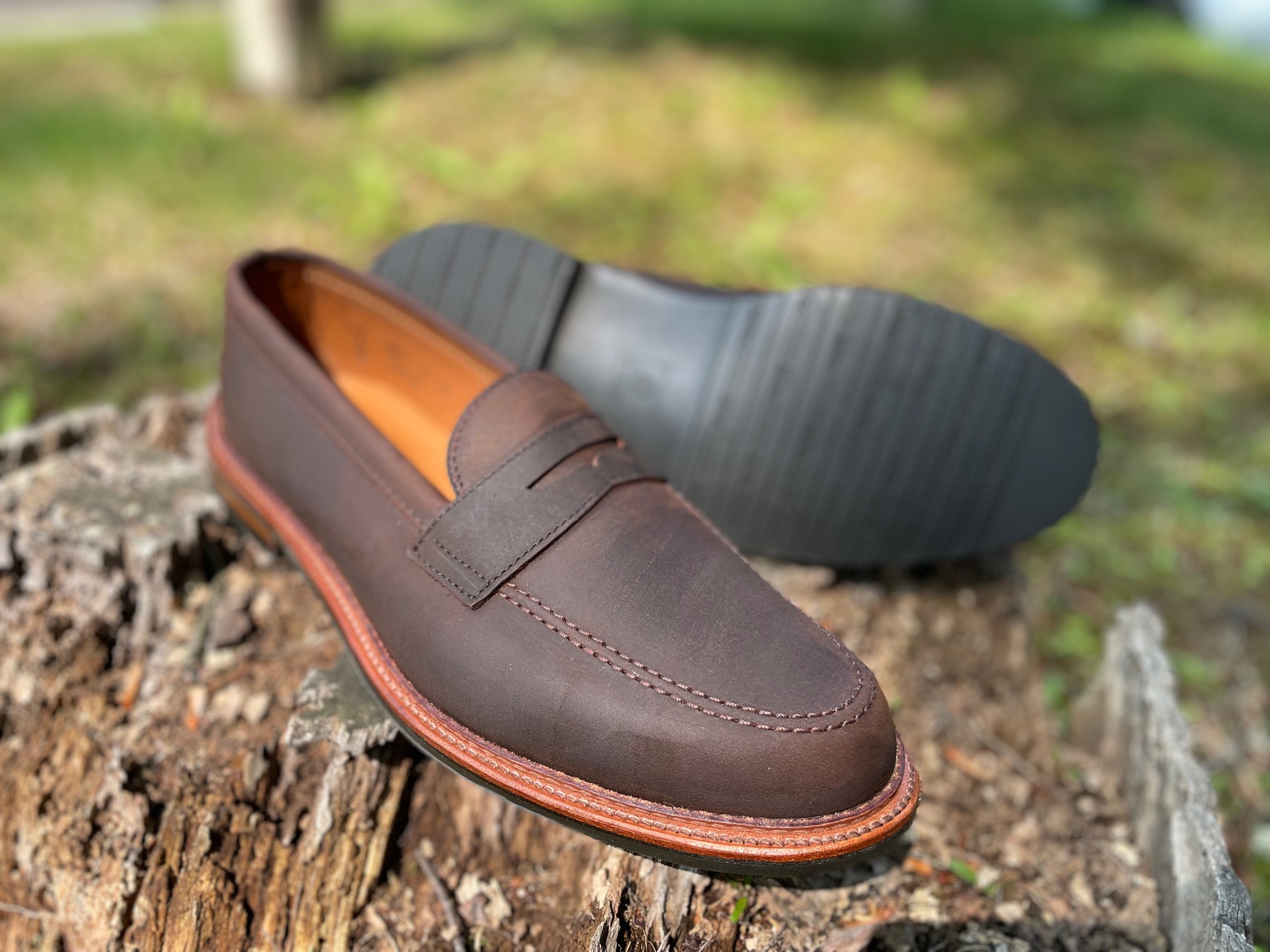 LIMITED Edition Chestnut Street Smooth Tobacco Chamois Leisure Slip on WITH Leisure 3 RUBBER SOLE. #D2210L