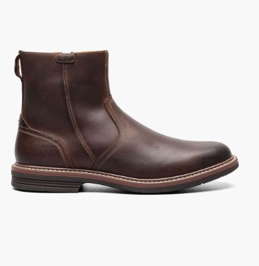 Florsheim Norwalk Plain Toe side zip boot Brown Crazy Horse