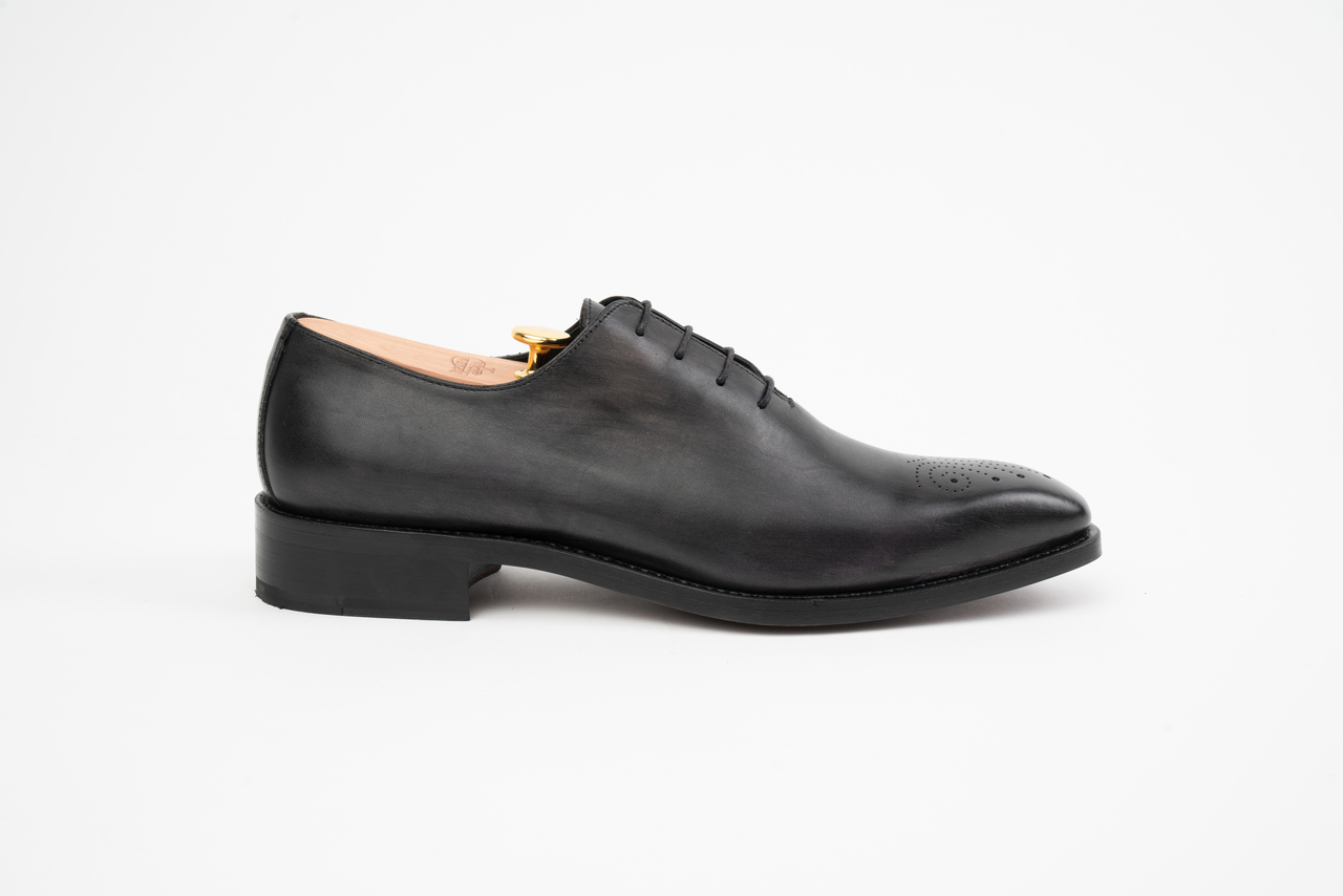 Piero  Toscana Torre Calzoleria Wholecut Dress Shoe Black - Sherman