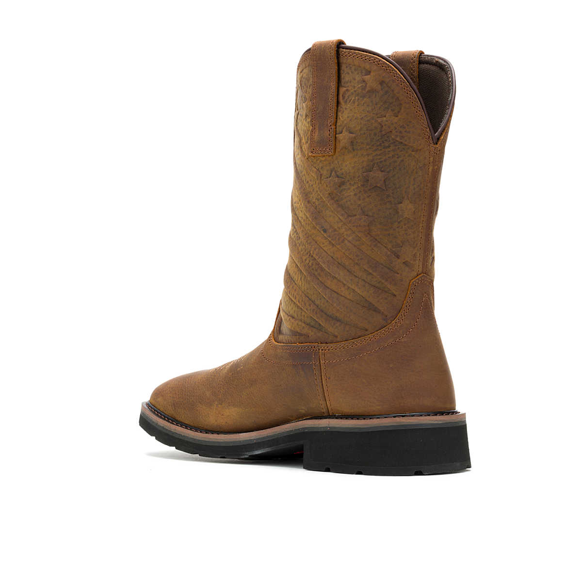 Wolverine MEN'S RANCHER FLAG LX WELLINGTON WORK BOOT Brown Leather