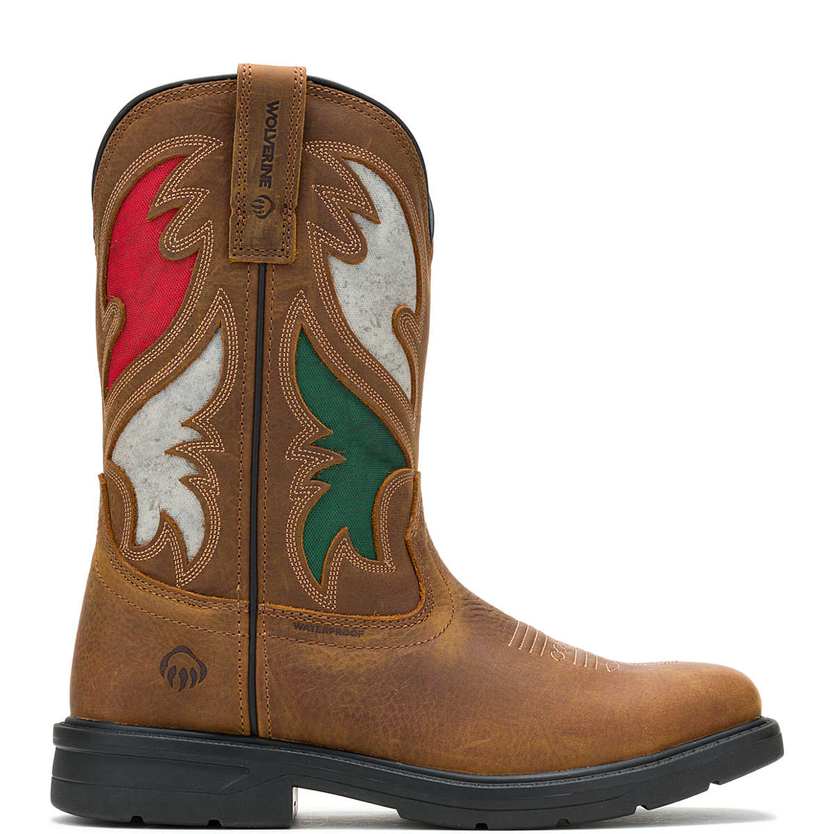 Wolverine MEN'S RANCHER FLAG STEEL-TOE WELLINGTON WORK BOOT Brown
