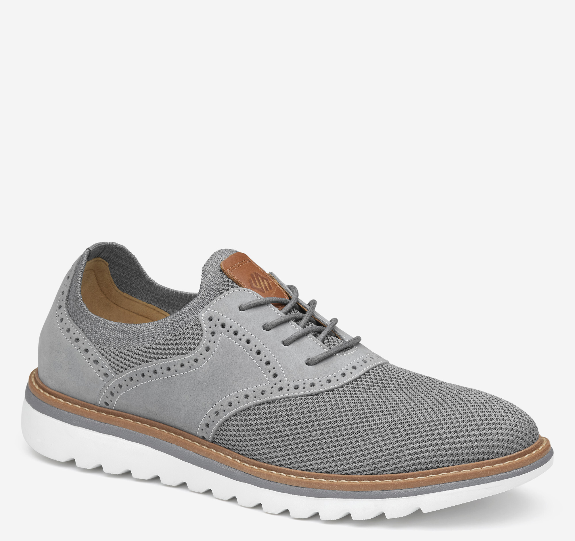 Johnston & Murphy Braydon Knit Saddle Gray Knit/Nubuck - Sherman