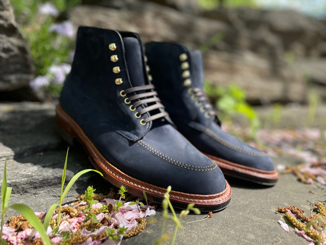 Alden Indy Boot Men\'s Blue Suede 9.5 B/D Belltown main image 3