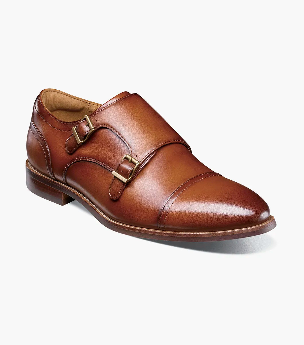 Florsheim Rucci Cap Toe Double Monk Strap Tan