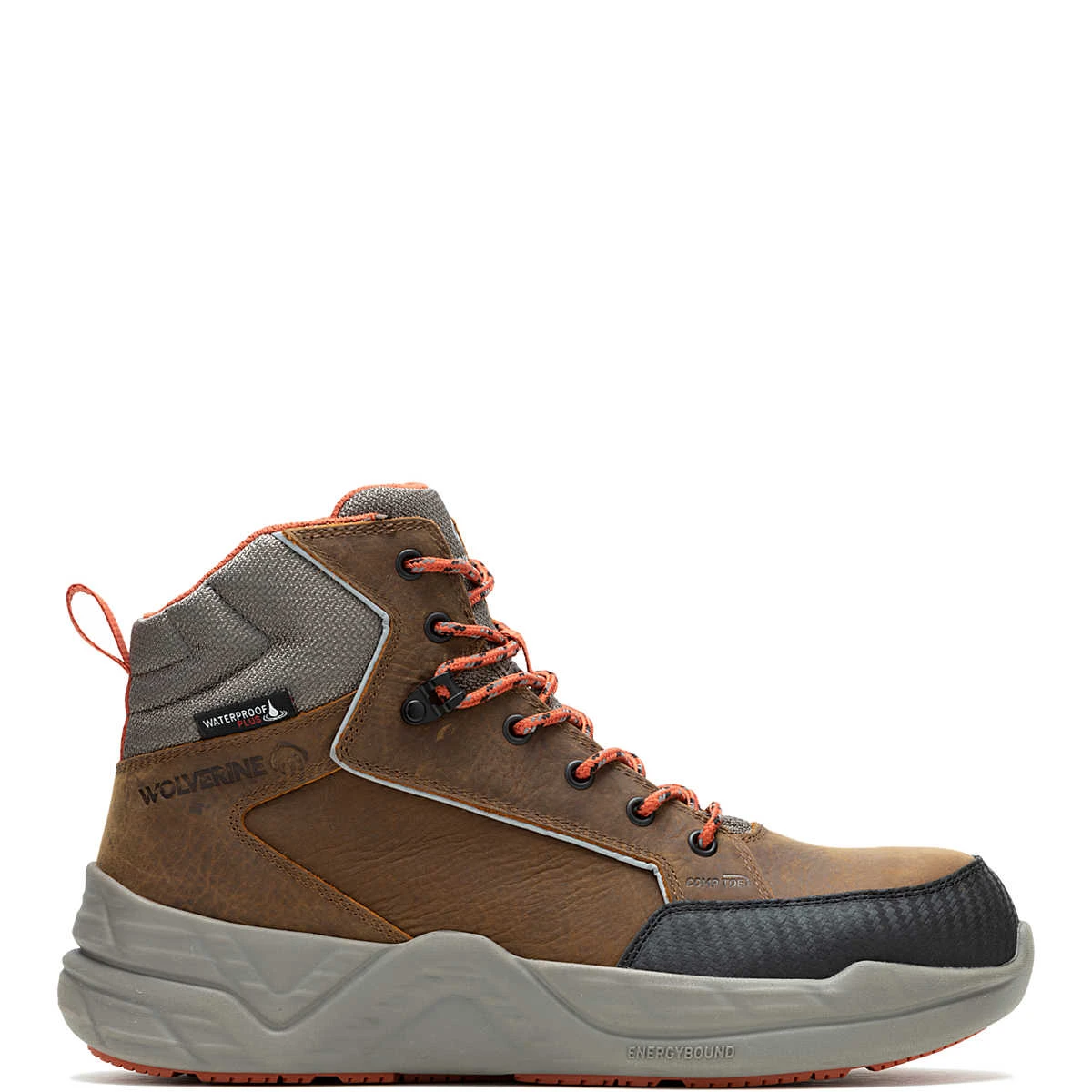 Wolverine Waterproof Oil Resistant Hiking Work Boots Brown Leather 12EW Wolverine Steel Toe Work Boots Men main image 2