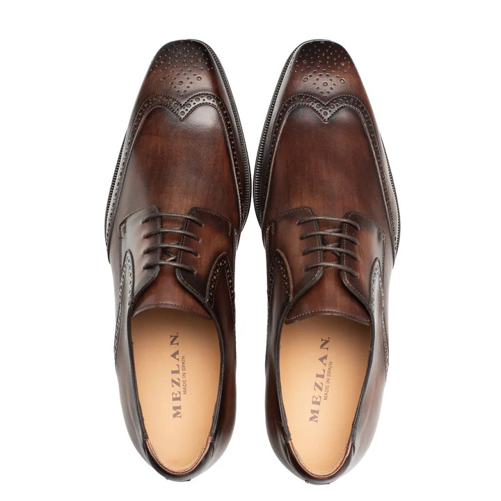 Mezlan Tasso Wing Tip Derby Chestnut - Sherman Brothers Inc