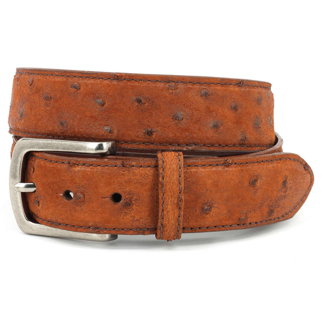Vintage brown Torino leather belt Torino Vintage Brown Leather Brass Buckle Belt made in USA  main image 2