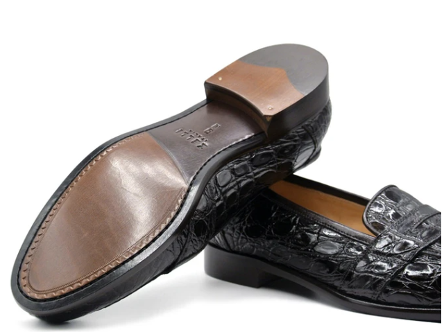 Zelli Caiman Crocodile Penny Loafer display picture 1
