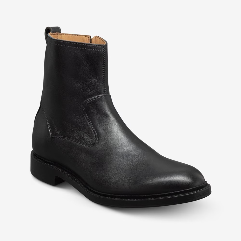 Allen Edmonds Tompkins Zip-up Boot Black Leather - Sherman