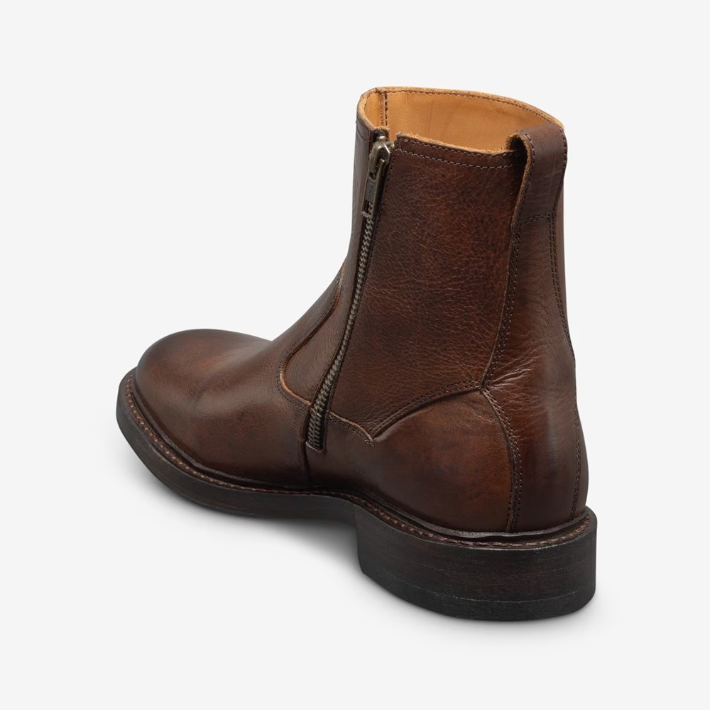 Allen Edmonds Tompkins Zip-up Boot Brown Leather - Sherman