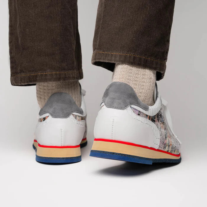 Zelli Leo Sueded Italian Goatskin Sneakers Grey Multi - Sherman