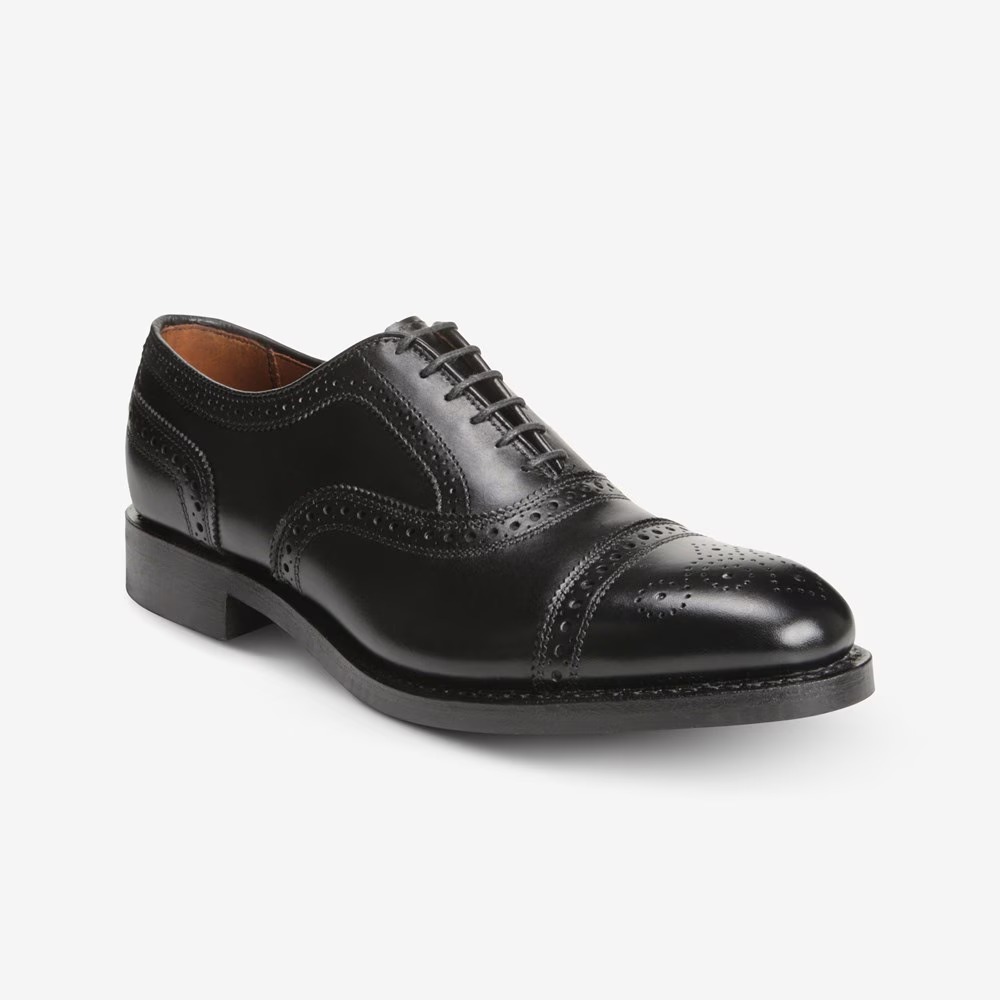 靴 Allen Edmonds 6115 Strand Medallion cap Allen Edmonds Strand Leather Cap-toe Oxford Dress Shoe Black