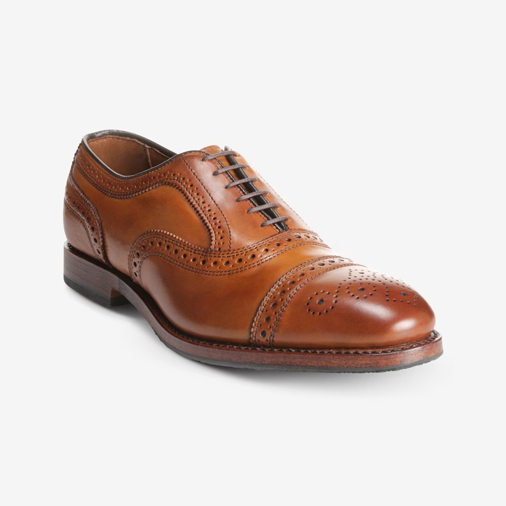Allen Edmonds Strand Cap-toe Oxford Dress Shoe with Combination Tap Sole Walnut Brown | 10 AAA Allen Edmonds Strand Cap-toe Oxford Dress Shoe with Combination Tap Sole Walnut Brown | 10 AAA