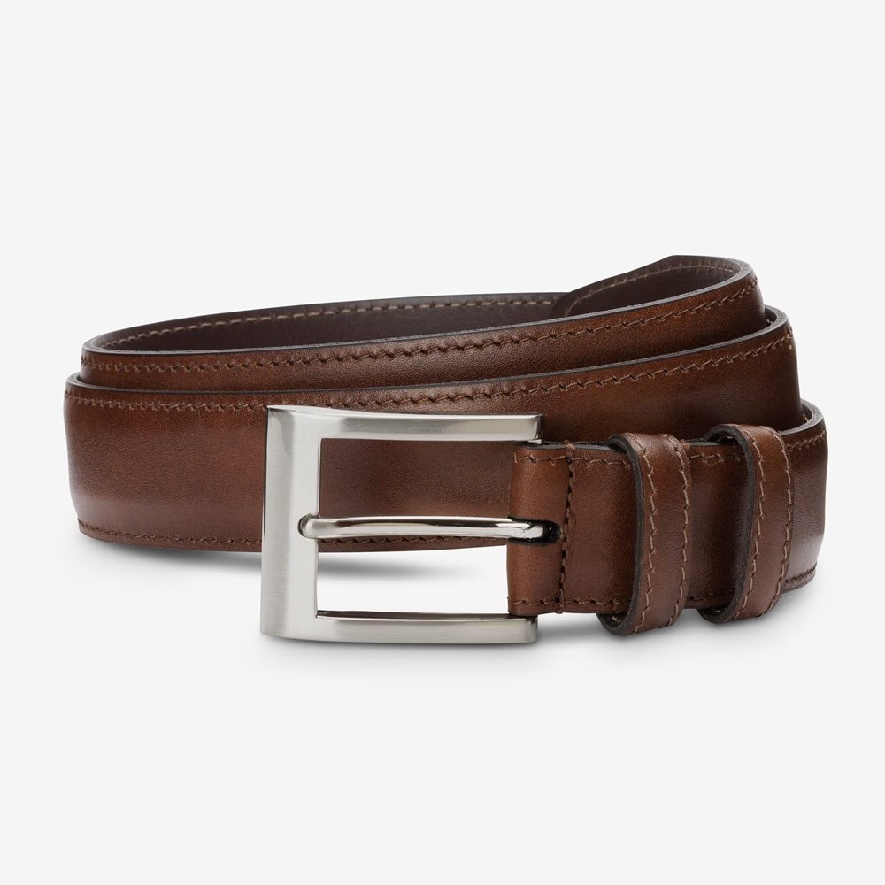 best men's leather dress belt Allen Edmonds Wide Basic Dress Belt in Chili Leather, Size 38