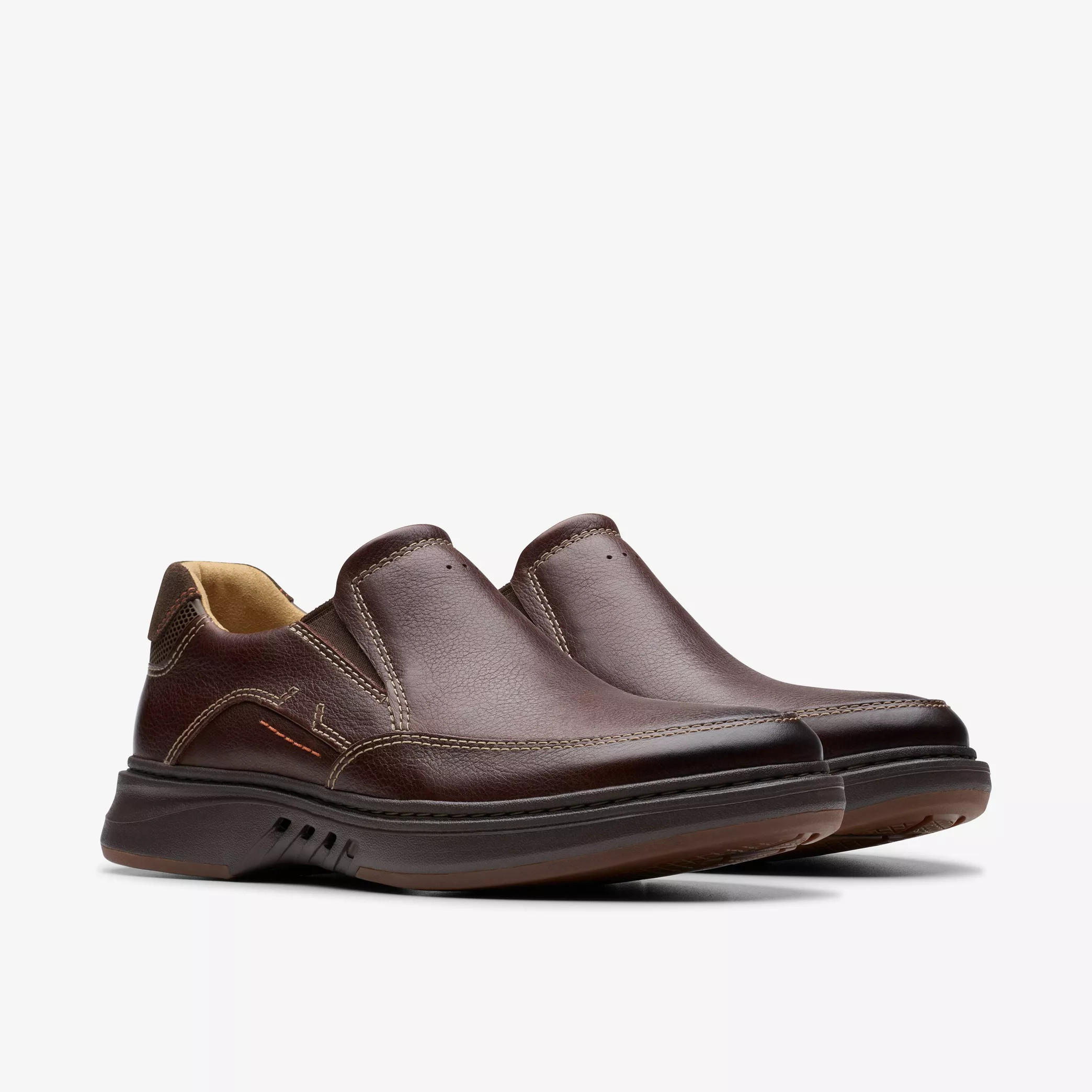 Clarks Men's Un Briley Step Mahogany Leather - Sherman Brothers Inc