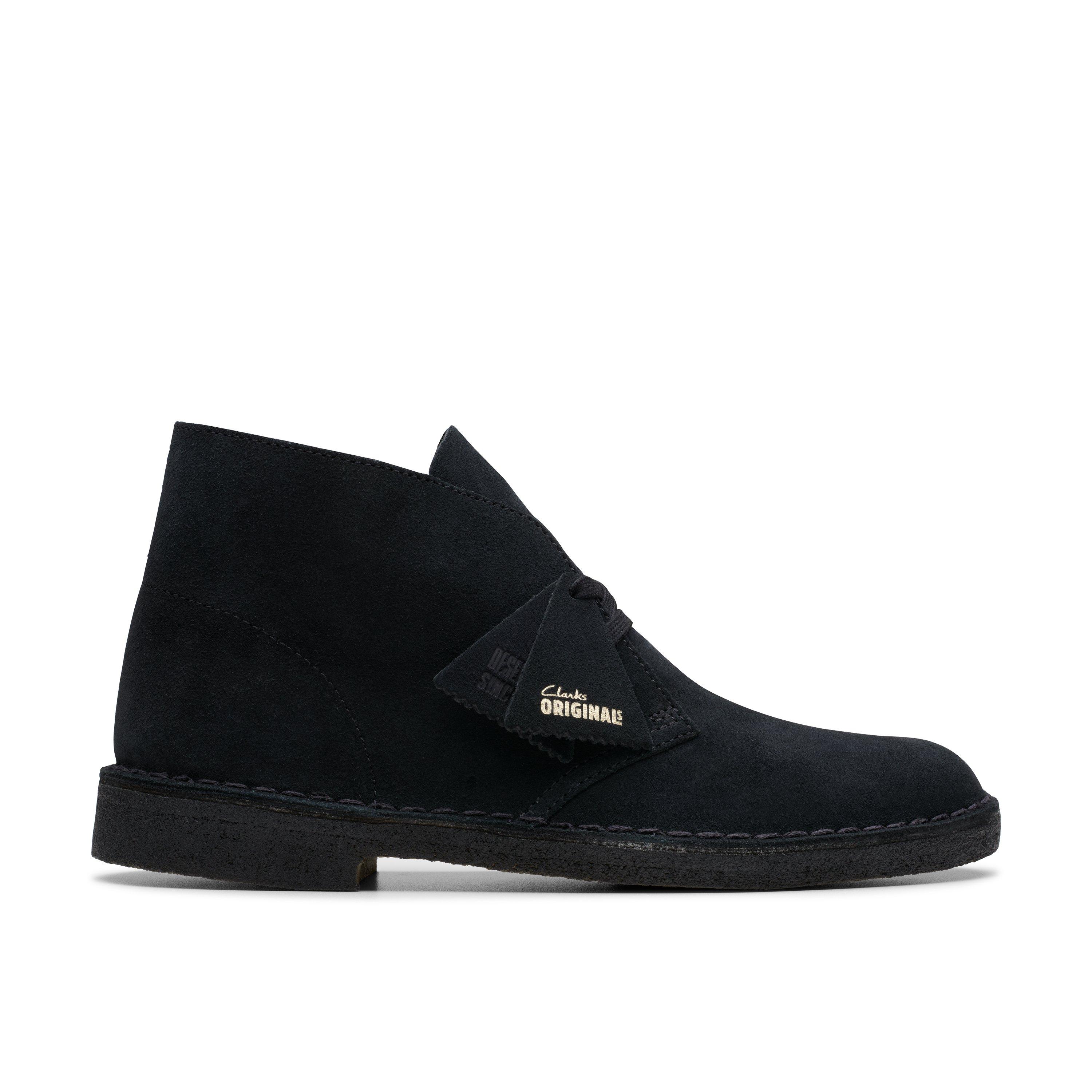 Clarks Men's Desert Boot Black Suede - Sherman Brothers Inc