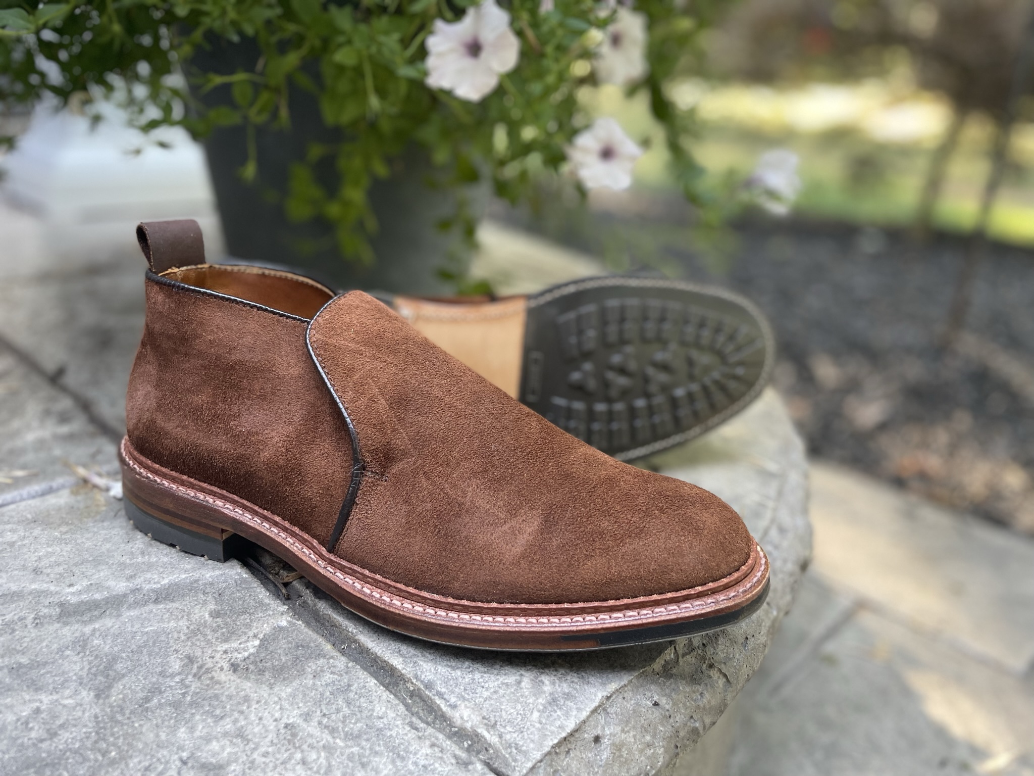 tobacco suede chukka boots Limited Edition Maverick Tobacco Reverse Chamois Slip on Chukka boot w/ Commando Sole