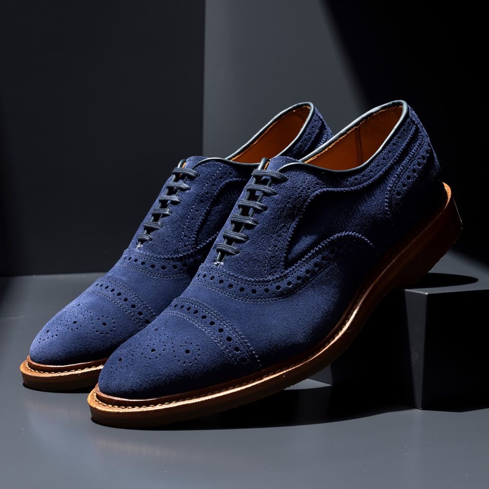 【blue】00s“Allen Edmons”ドレスシューズ Allen Edmonds Strand Verse Cap-toe Oxford Dress Shoe Cosmic Blue