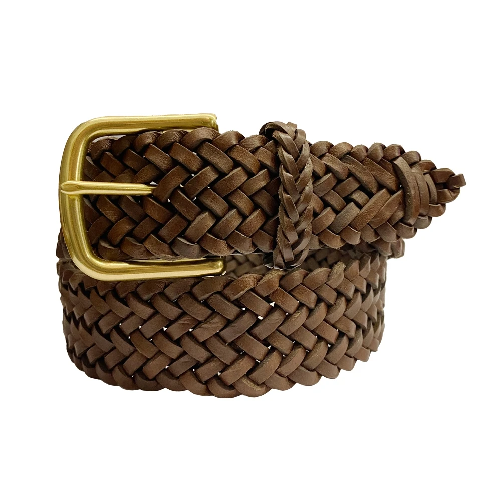 Sherman Brothers Conrad Hand Braided Leather Belt Old Briar  display picture 3