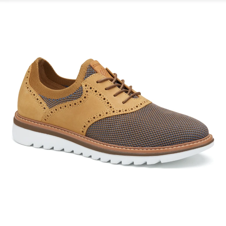 Johnston & Murphy Men's Braydon Knit Saddle Tan Multi Knit/Tan