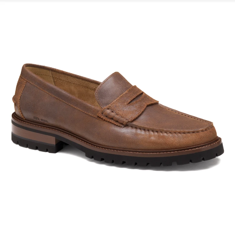 Johnston & Murphy Men's Collier Penny Loafer Brown Bomber Leather