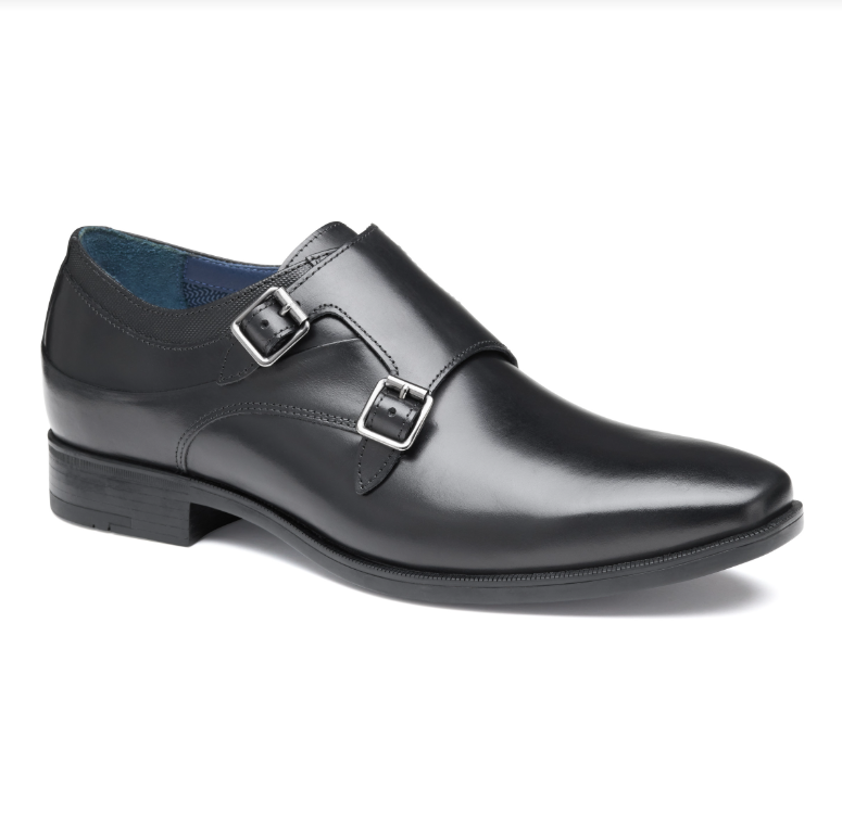 Johnston & Murphy Men's Gibbons Double-Buckle Monk Black Full