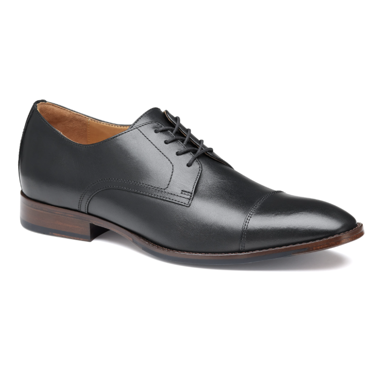Johnston & Murphy Men's Richland Cap Toe Black Full Grain