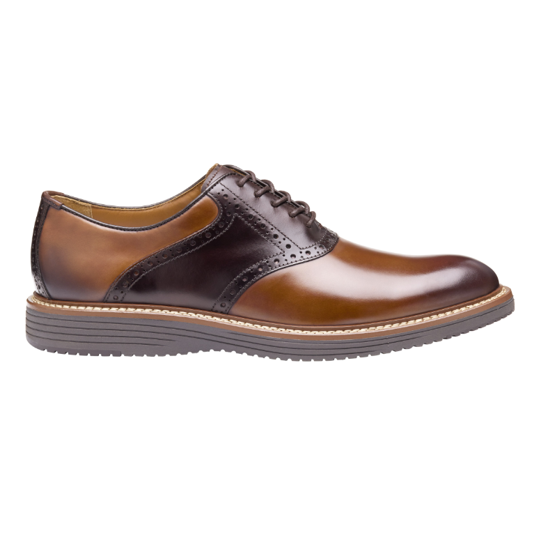 Johnston & Murphy Men's Upton Saddle Tan/Mahogany Full Grain