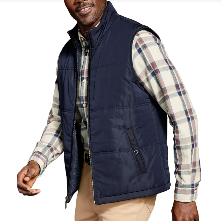 Johnston Murphy Men's Reversible Quilt Vest Navy Sherman