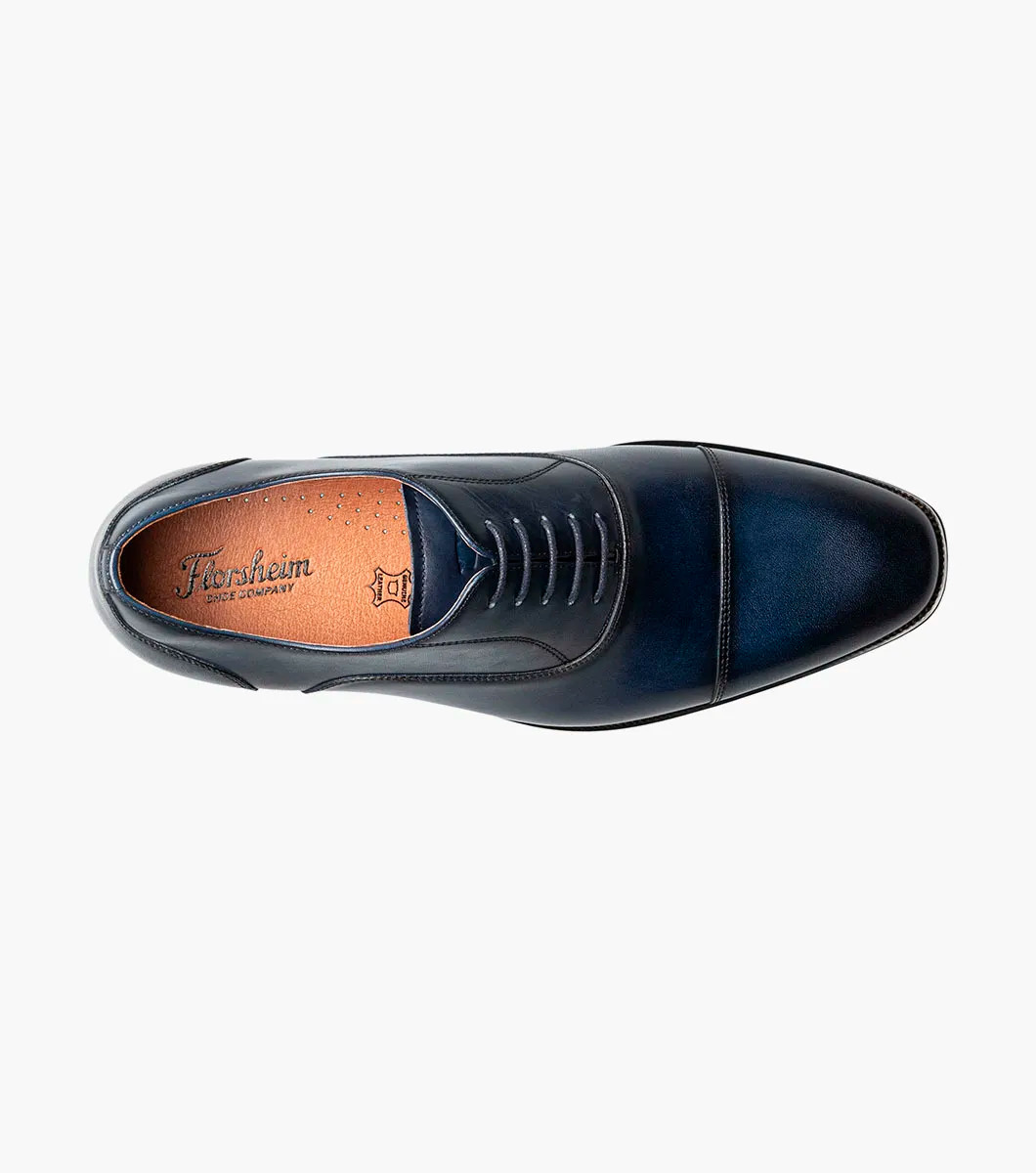 Florsheim Sorrento Lux Cap Toe Balmoral Oxford Navy - Sherman Brothers Inc