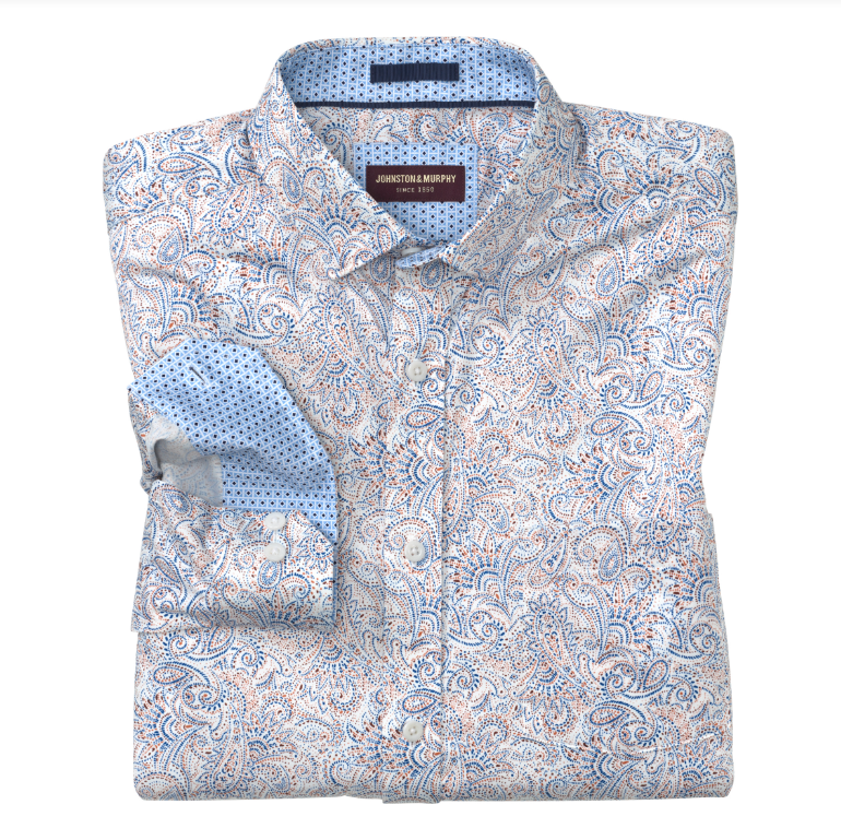 mens white paisley dress shirt White Paisley Patterned | Steven Land | French Cuff | Dress Shirt 17